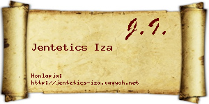 Jentetics Iza névjegykártya